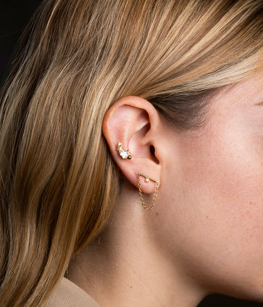 Zag Bijoux Helix Piercing Durchdringende Zedern Gold mit Zuchtperle 6,5mm