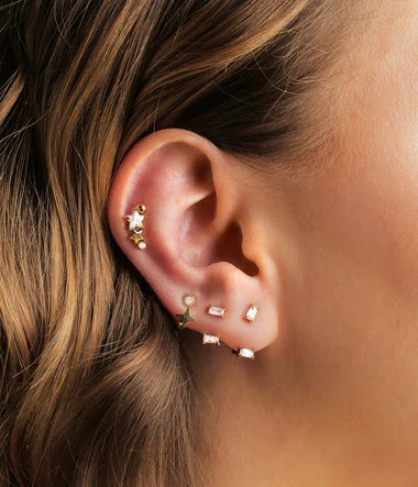 Zag Bijoux Helix Piercing Durchdringende Zedern Gold mit Zuchtperle 6,5mm