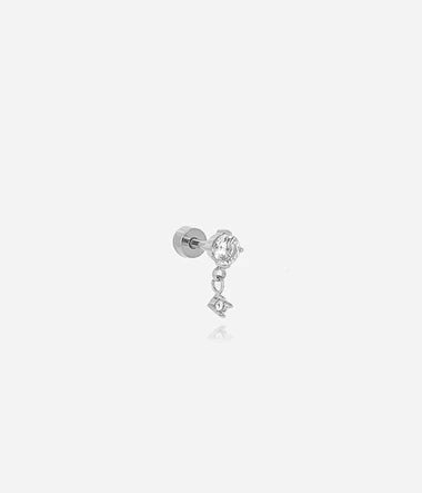 Zag Bijoux Upper Lobe Piercing Mayotte Silber mit Zirkonia Stein Weiß 5mm