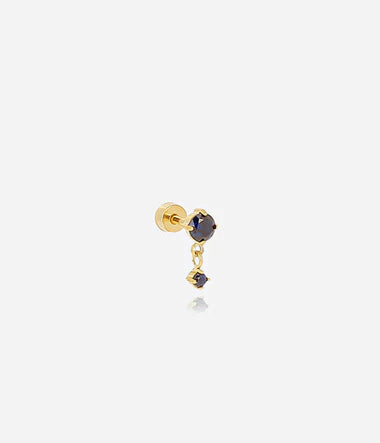 Zag Bijoux Upper Lobe Piercing Mayotte Gold mit Zirkonia Stein Blau 5mm