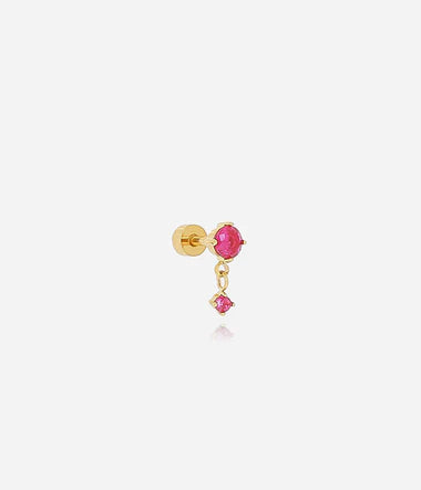 Zag Bijoux Upper Lobe Piercing Mayotte Gold mit Zirkonia Stein Rot