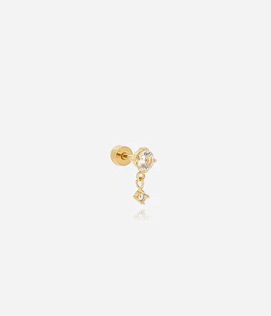 Zag Bijoux Upper Lobe Piercing Mayotte Gold mit Zirkonia Stein Weiß 5mm