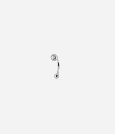 Zag Bijoux Rook Piercing Kangaroo Silber mit Zirkonia Stein Weiß 5mm