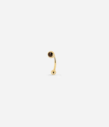 Zag Bijoux Rook Piercing Kangaroo Gold mit Zirkonia Stein Schwarz 5mm