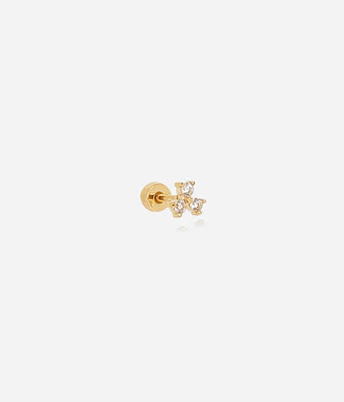 Zag Bijoux Helix Piercing Madagaskar Gold mit Zirkonia Stein Weiß 5mm