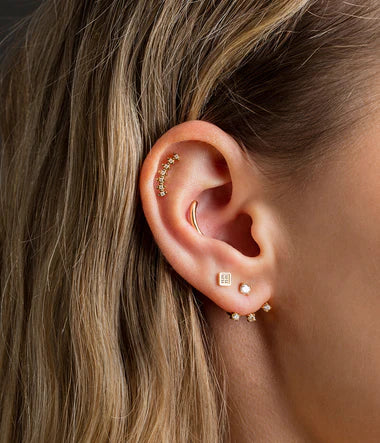 Zag Bijoux Helix Piercing Melbourne Gold mit Zirkonia Stein 5mm