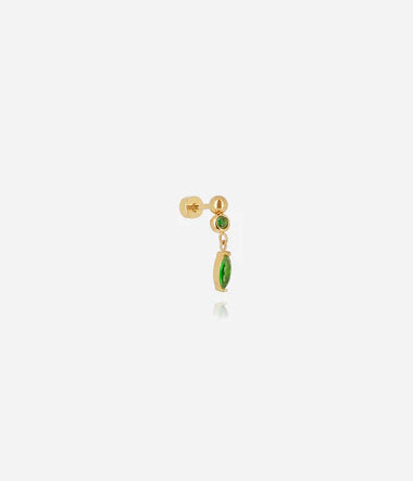 Zag Bijoux Upper Lobe Piercing Jamaika Gold mit Zirkonia Stein Grün 5mm