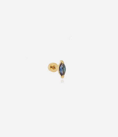 Zag Bijoux Upper Lobe Piercing Graham Gold mit Zirkonia Stein Blau 5mm