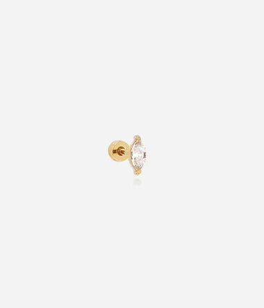 Zag BIjoux Upper Lobe Piercing Graham Gold mit Zirkonia Stein Weiß 5mm