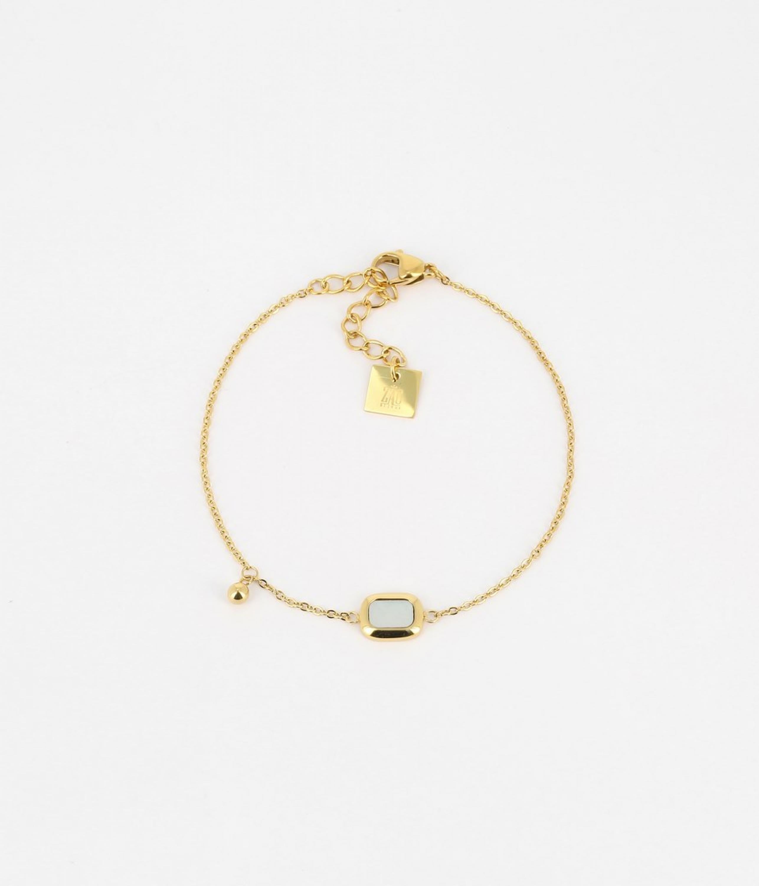 Zag Bijoux Armband kl. ovales Plättchen Gold/Perlmutt
