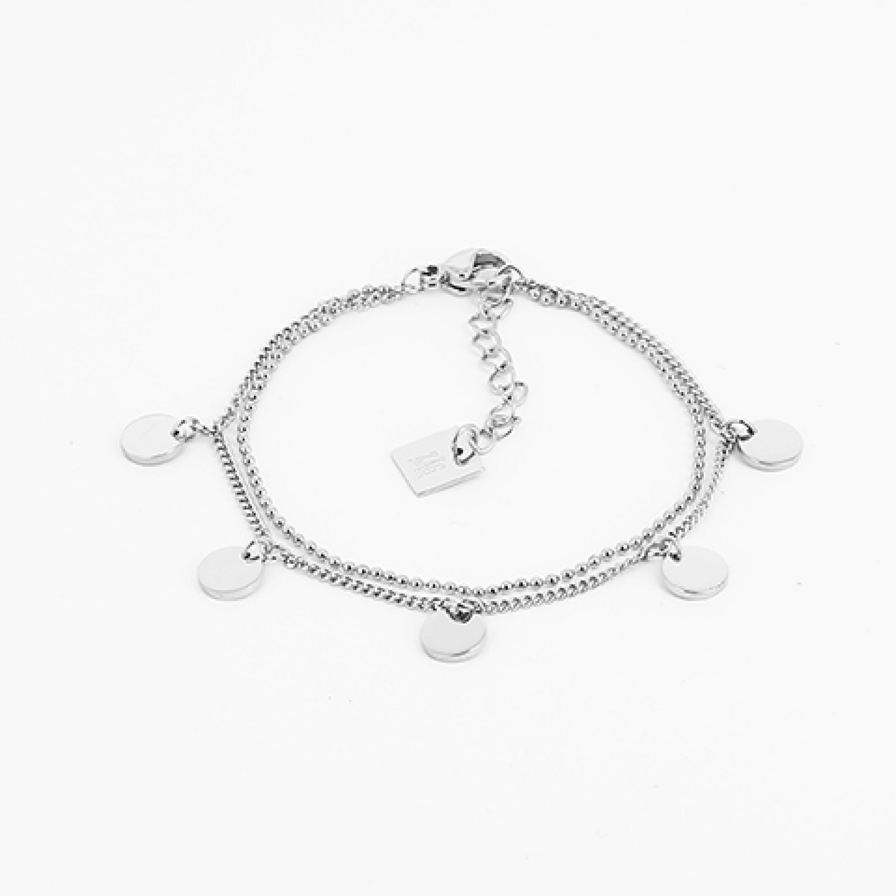 Zag Bijoux Armband zweireihig Confettis silber