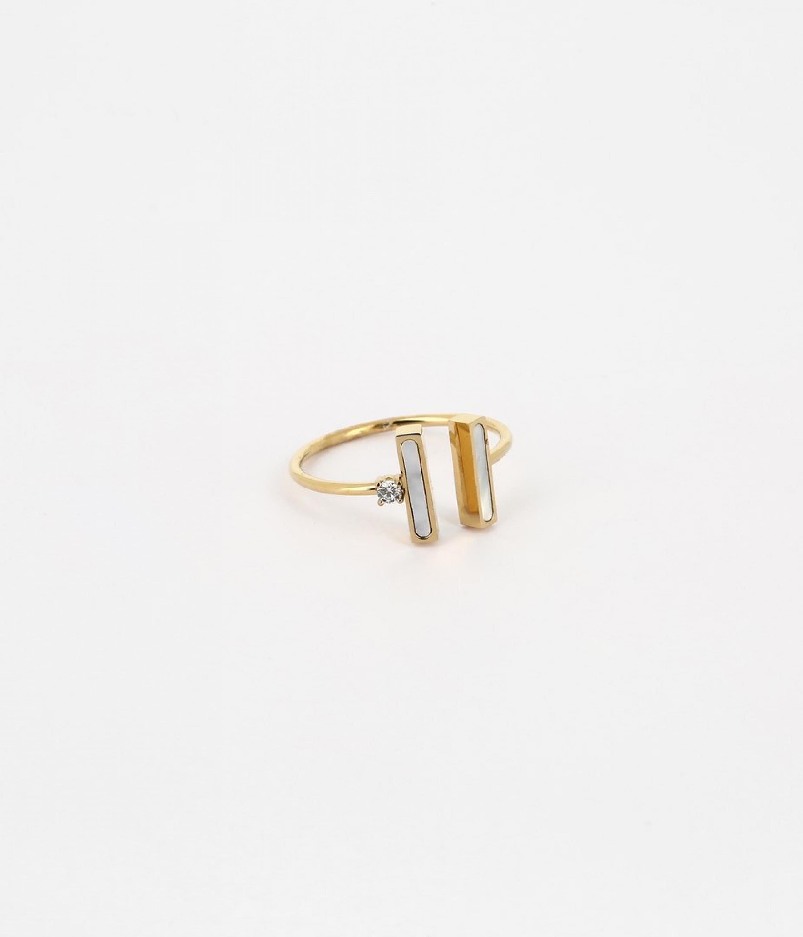 Zag Bijoux Ring gold/Perlmutt/Zirkoniensteine