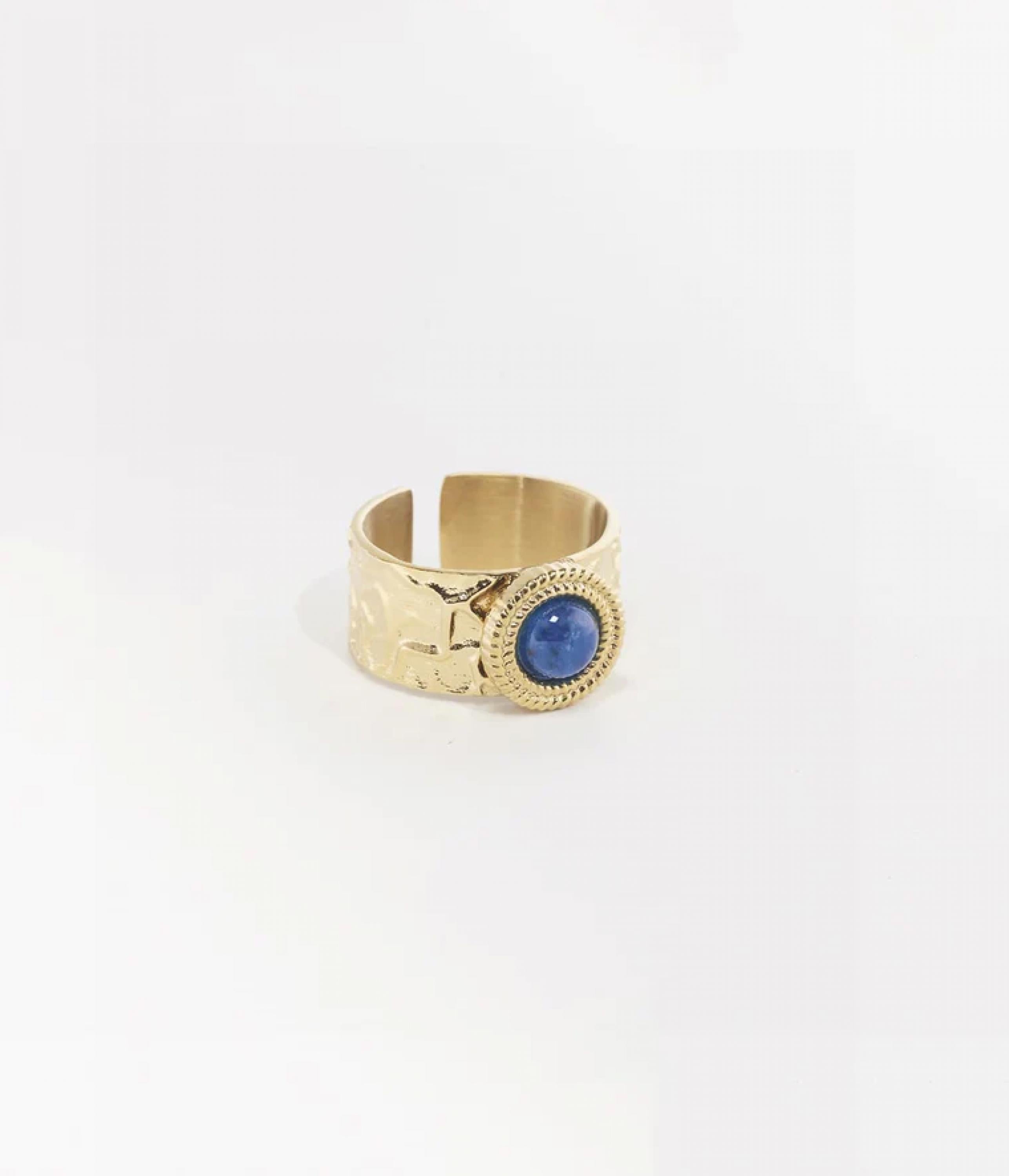 Zag Bijoux Ring Cobra gold/blauer Apatit